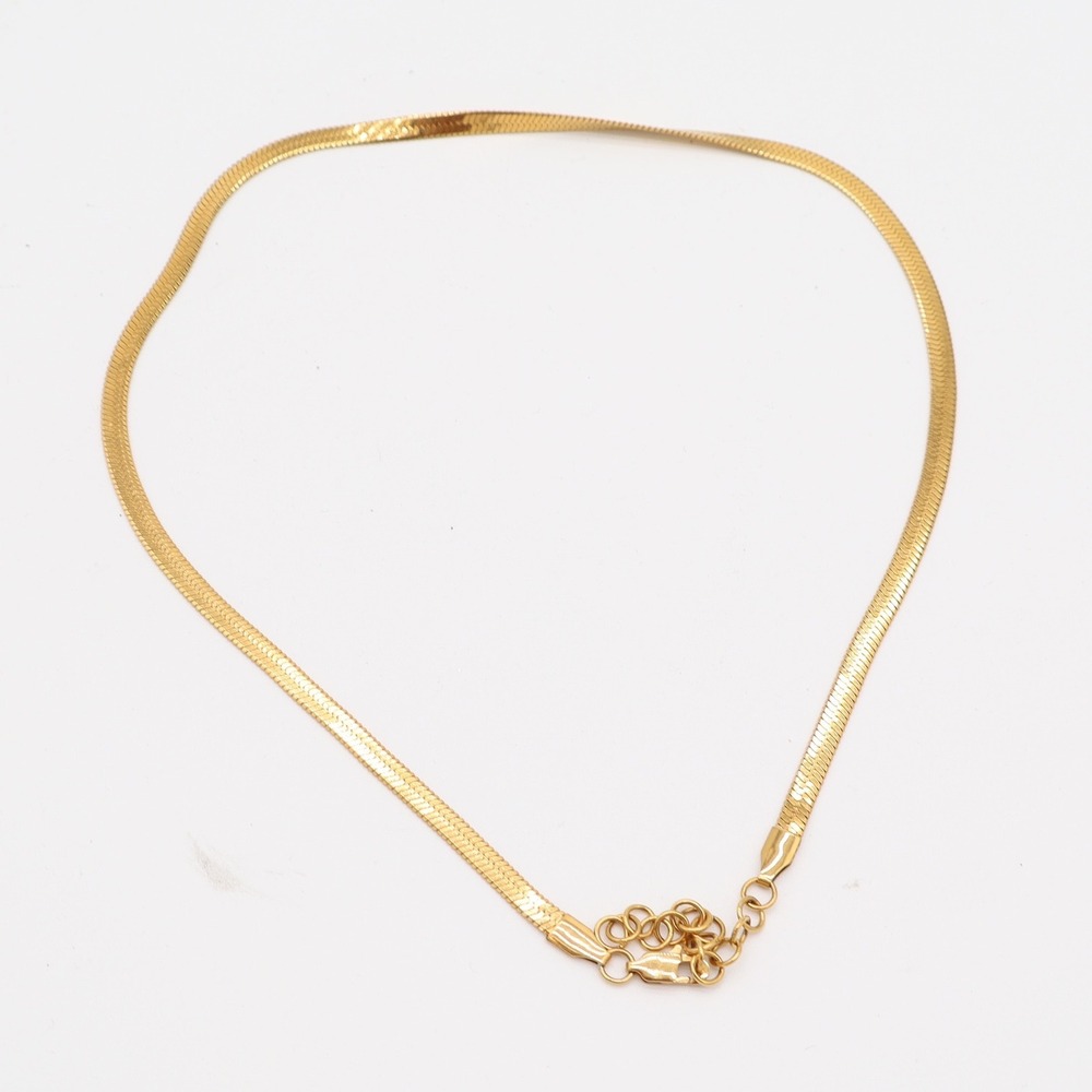 Unbranded Necklace Women OS Herringbone Gold Flat Snake Chain Excellent